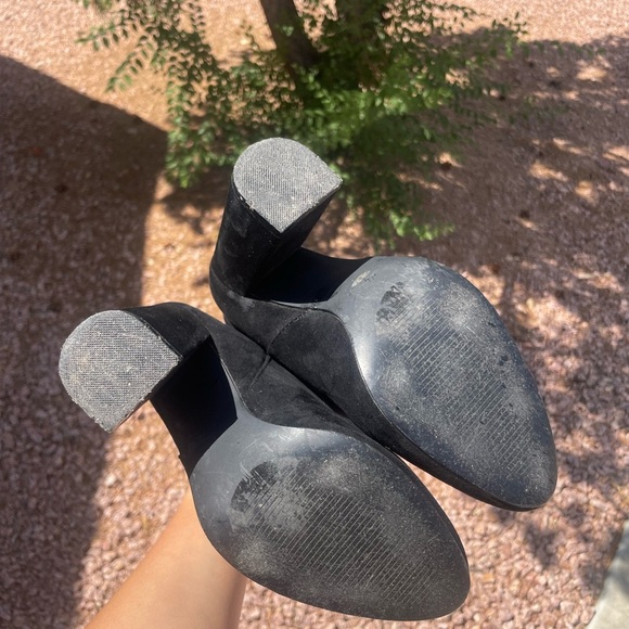 Elvia Classic Black Suede Heeled Boots - Picture 8 of 9